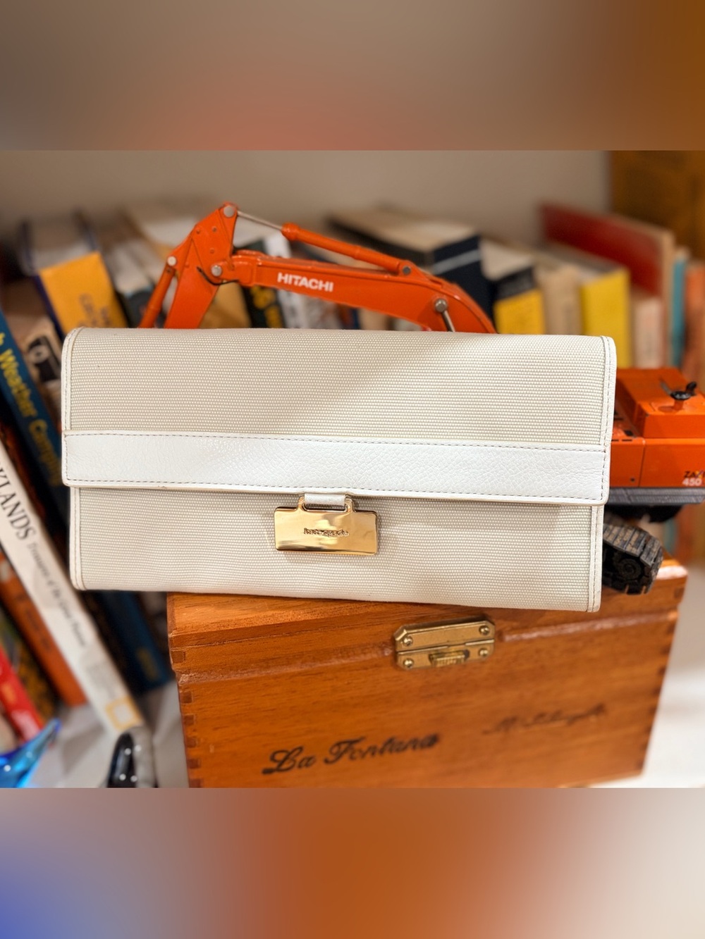 Kate Spade Canvas Wallet with leather trim.